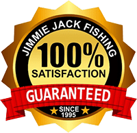 Jimmie Jack FIshing 100% Satisfaction Guaranteed badge