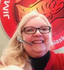 Cynthia with headset